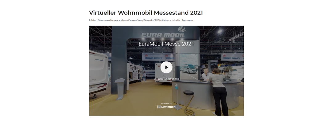 Stand d'exposition virtuel pour camping-cars