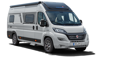 Vue latérale du van Eura Mobil.