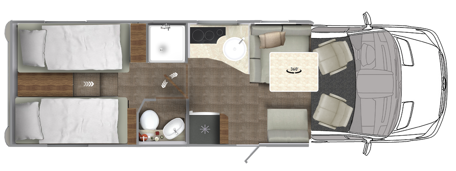 Plan d'un camping-car.