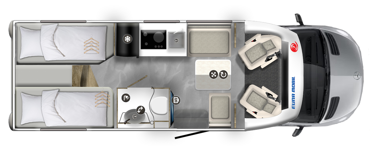 Plan d'un camping-car.