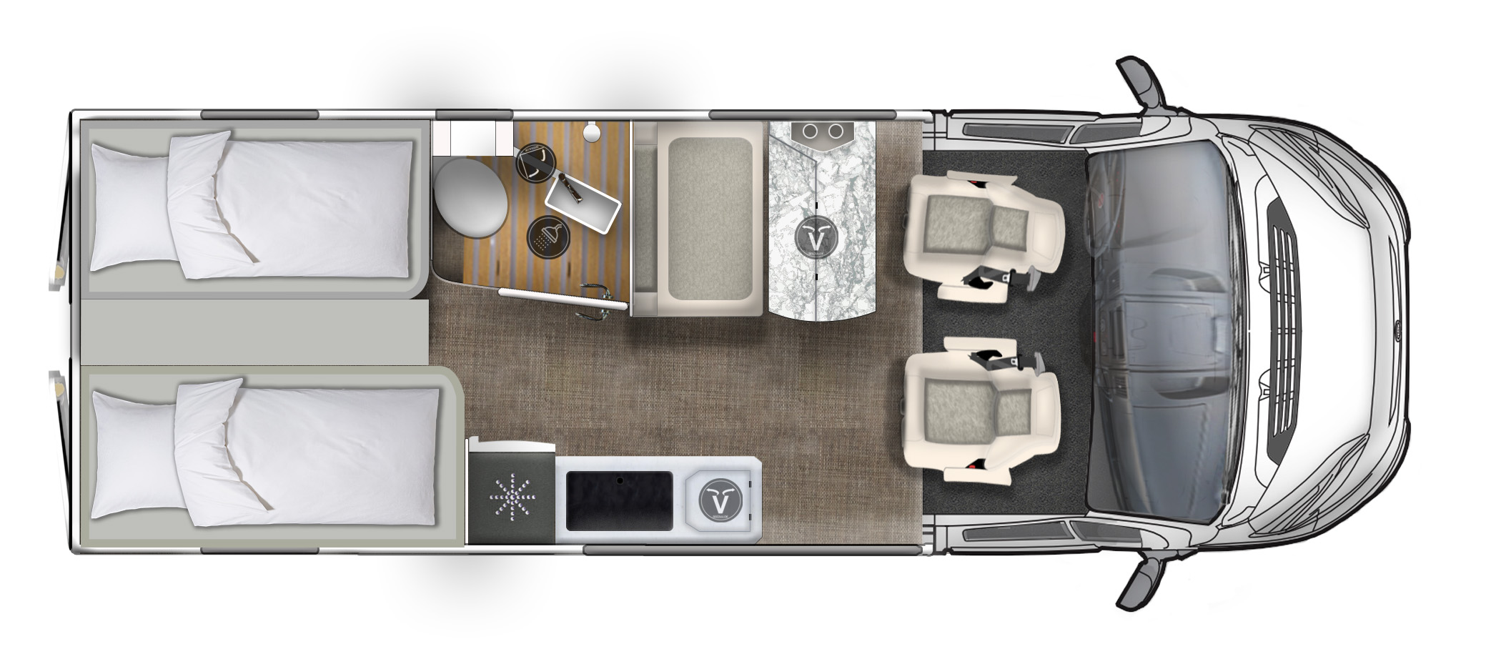 Plan d'un camping-car.