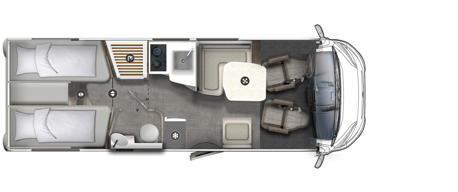 Plan d'un camping-car.