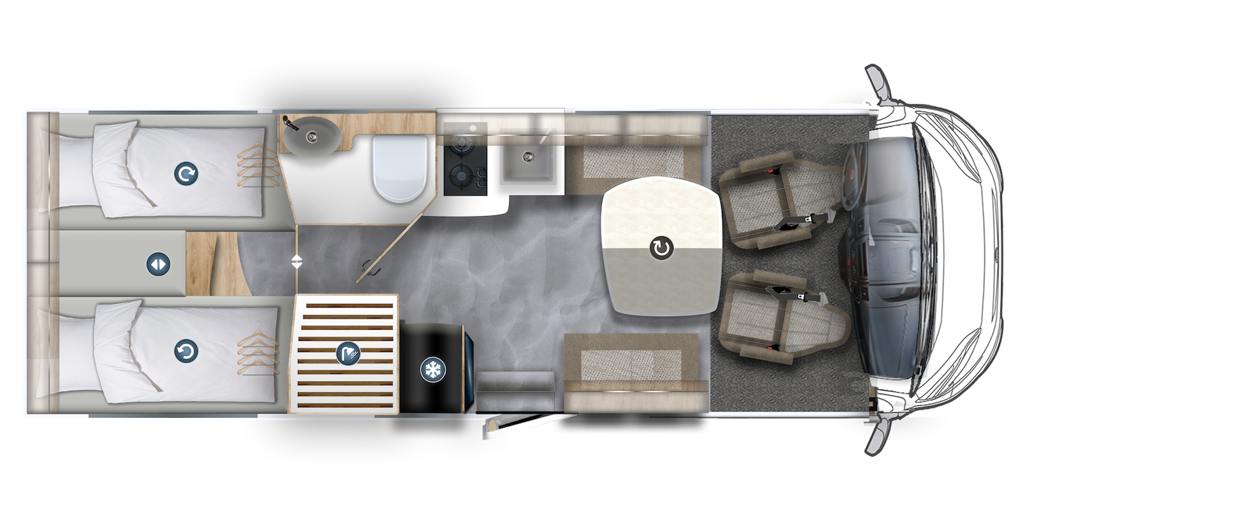 Plan d'un camping-car.