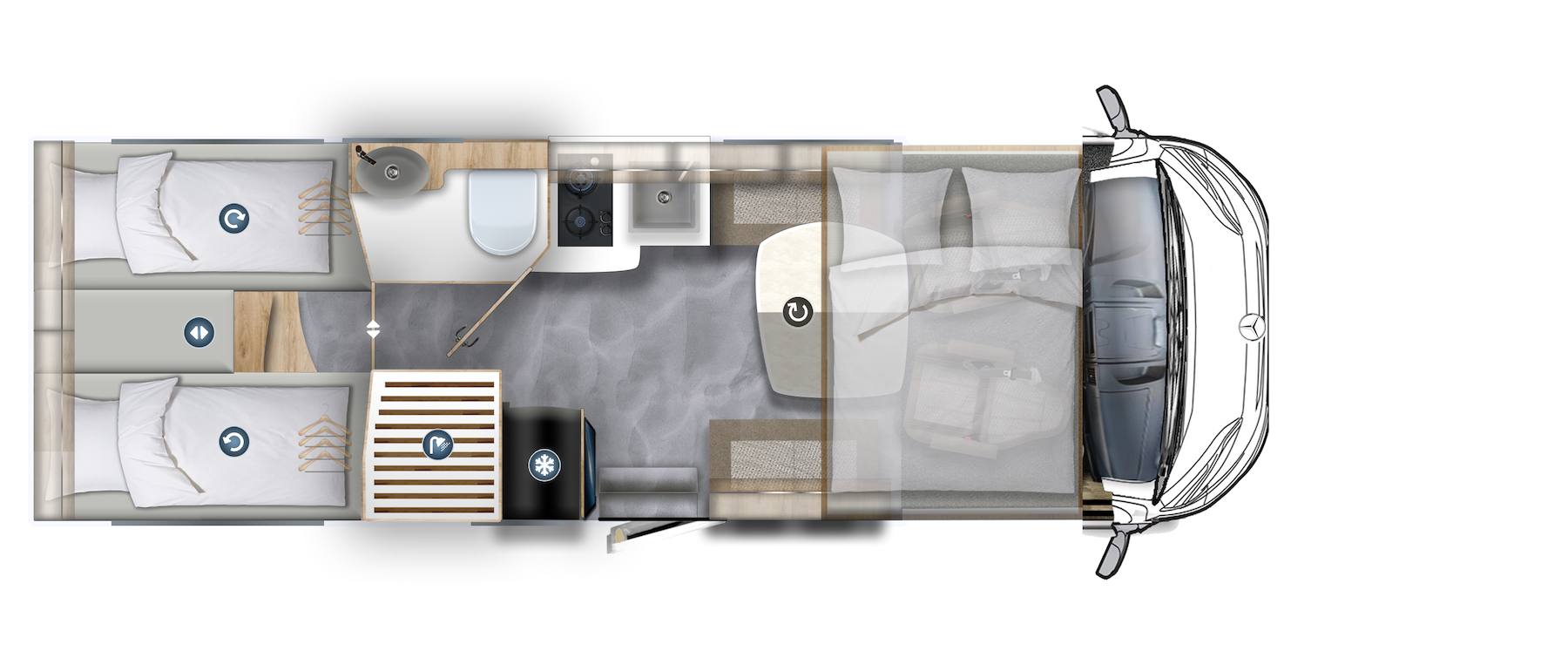 Plan d'un camping-car.