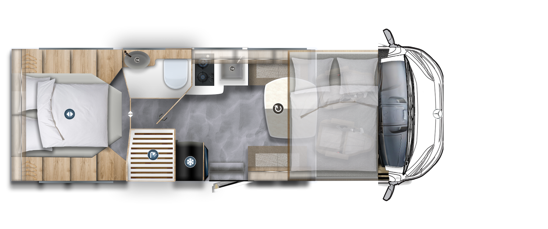 Plan d'un camping-car.