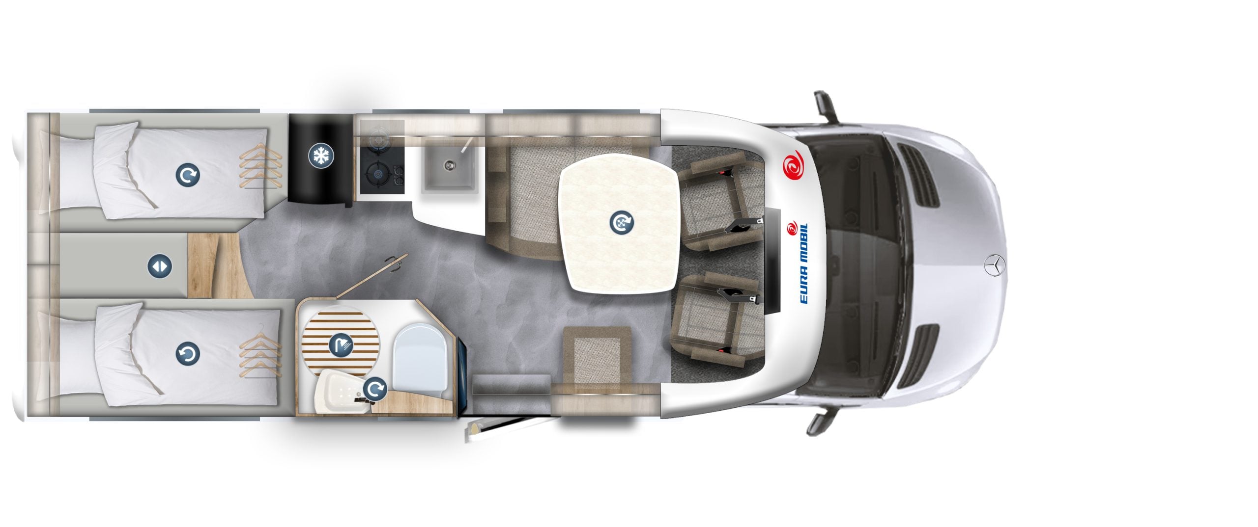 Plan d'un camping-car.