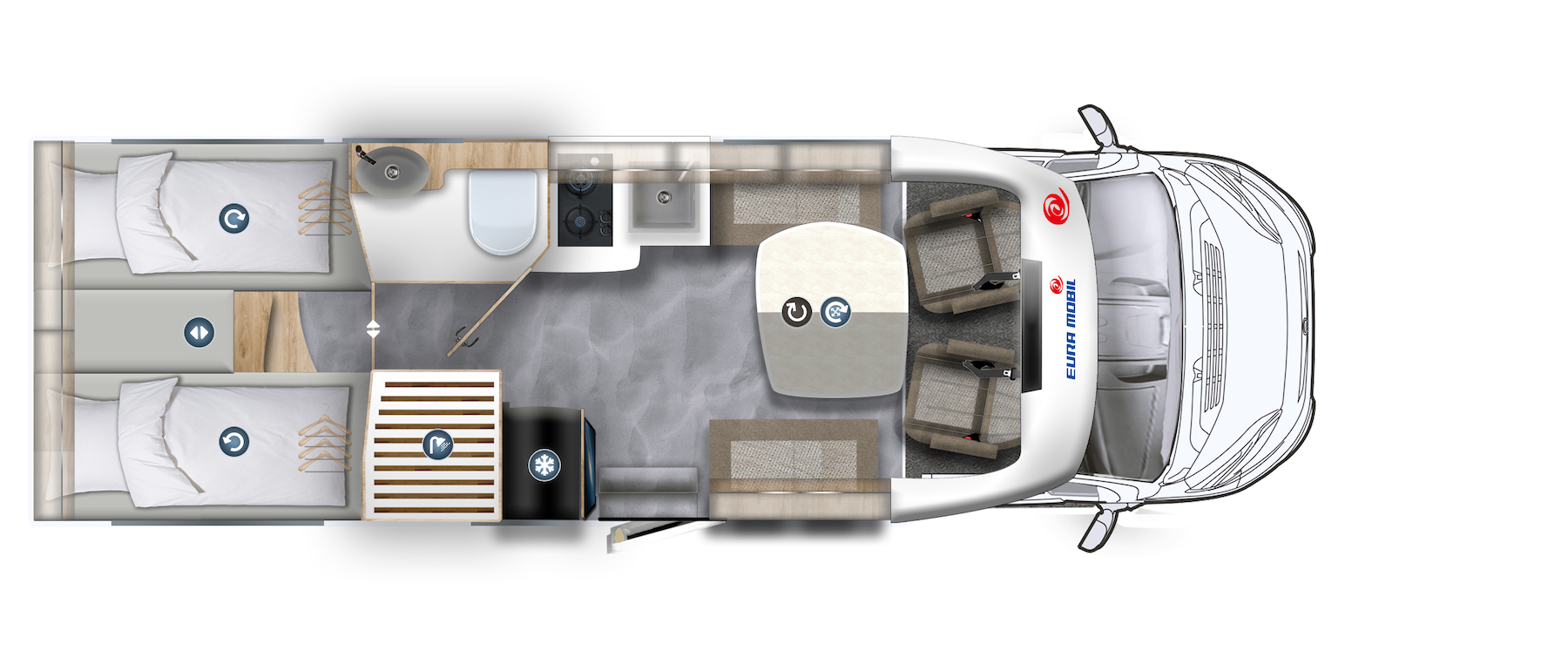 Plan d'un camping-car.