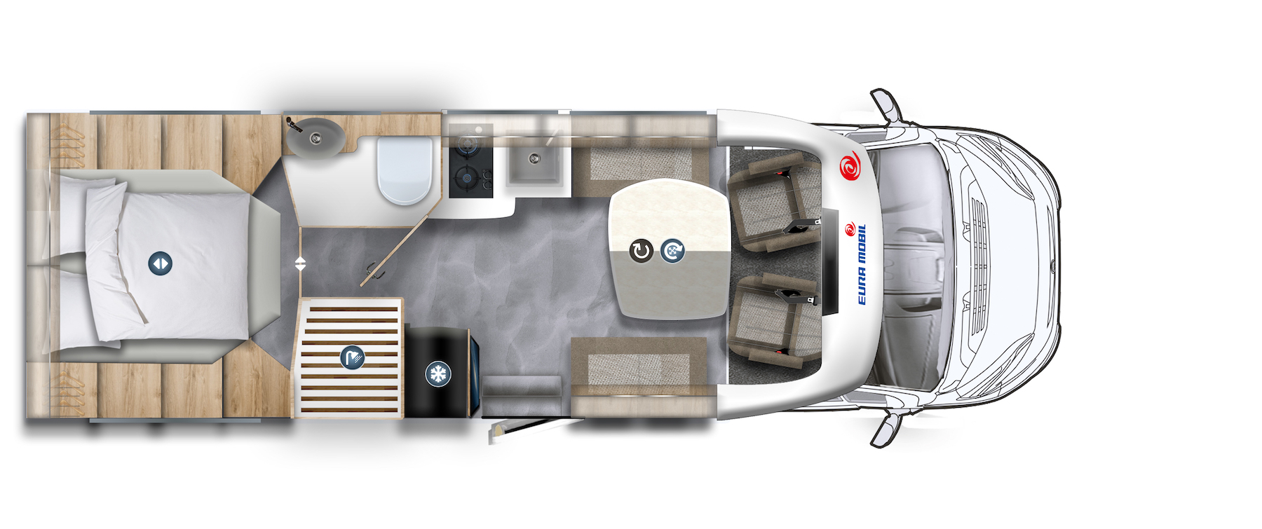 Plan d'un camping-car.