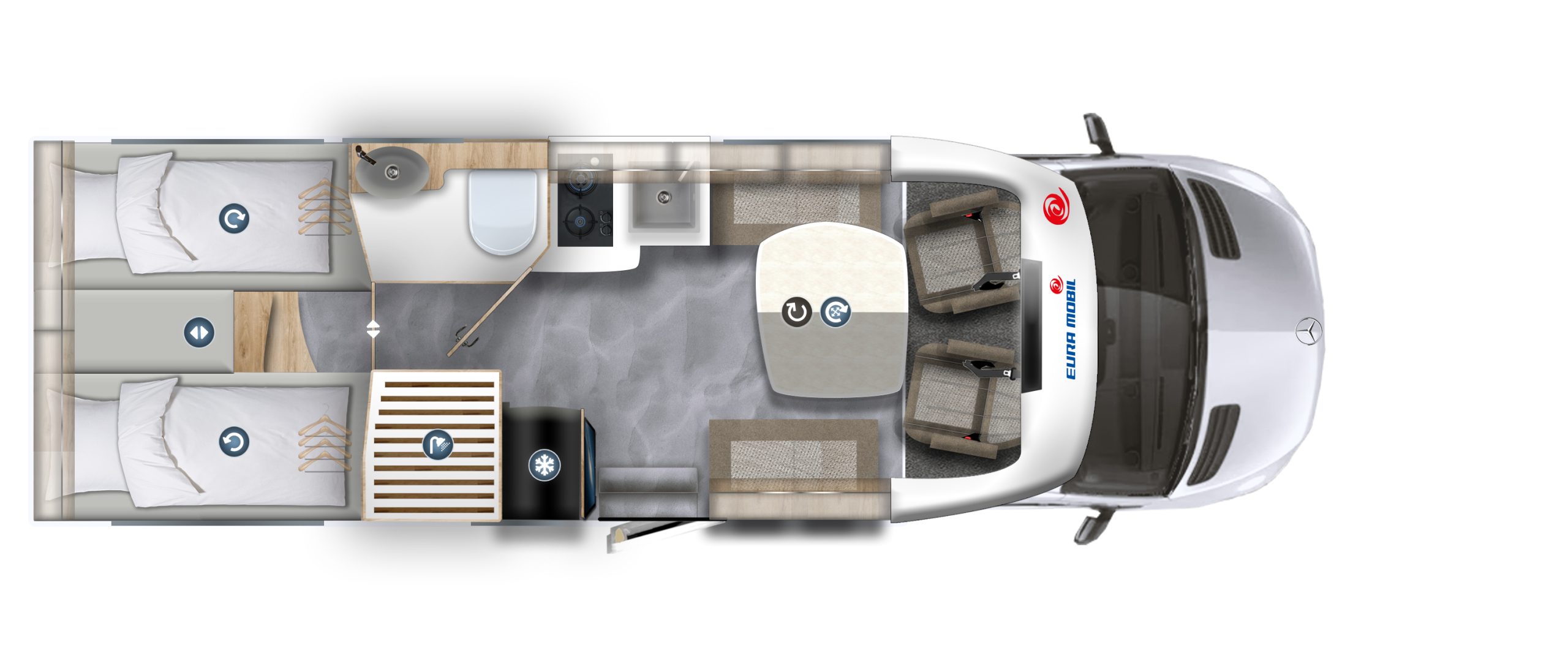 Plan d'un camping-car.