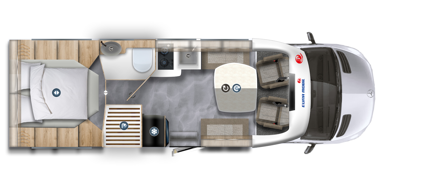 Plan d'un camping-car.