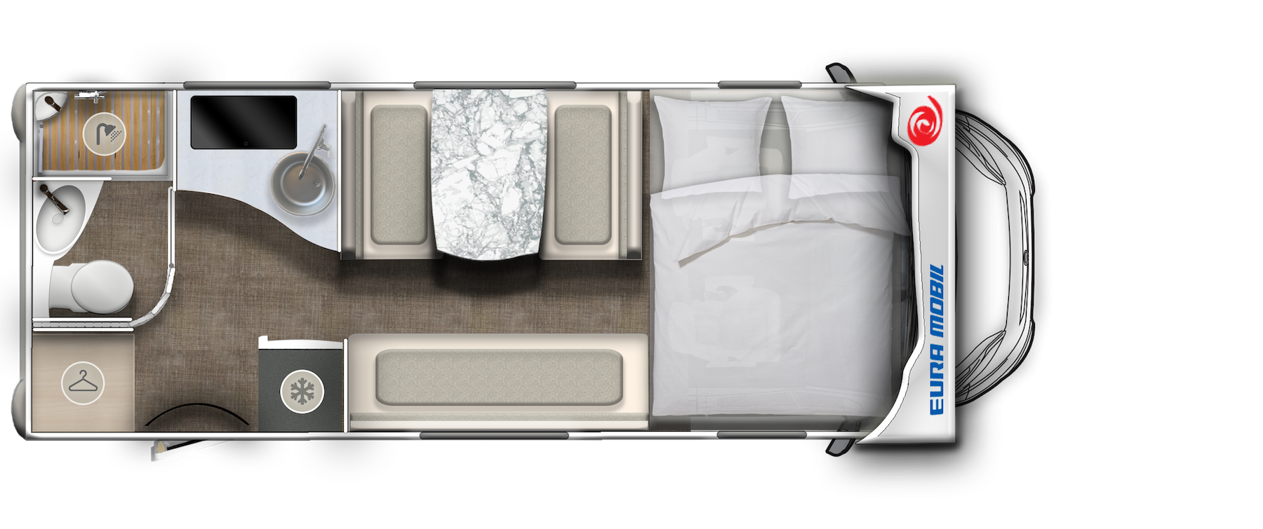 Plan d'un camping-car.